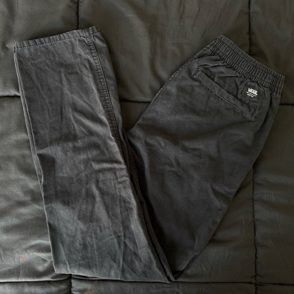 vans kids black elastic waist trousers
